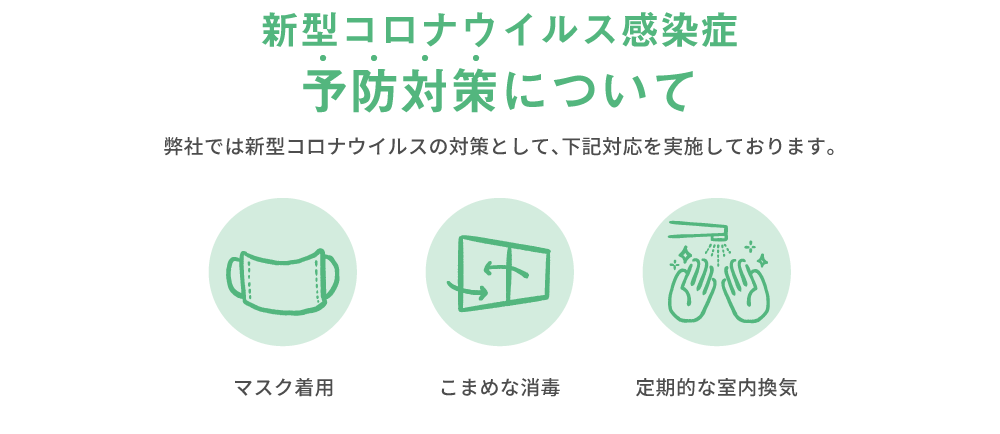 新型コロナウイルス感染症 予防対策について